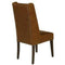 Chairs Modern Dining Chairs - 20.5" x 22.5" x 44.5" Leather and Wood Brown Modern Contemporary Dining Chair HomeRoots
