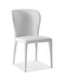 Chairs Modern Dining Chairs - 20" X 24" X 35" White Faux Leather / Metal Dining Chair HomeRoots