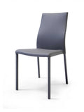 Chairs Modern Dining Chairs - 22" X 17" X 36" Gray Faux Leather / Metal Dining Chair HomeRoots