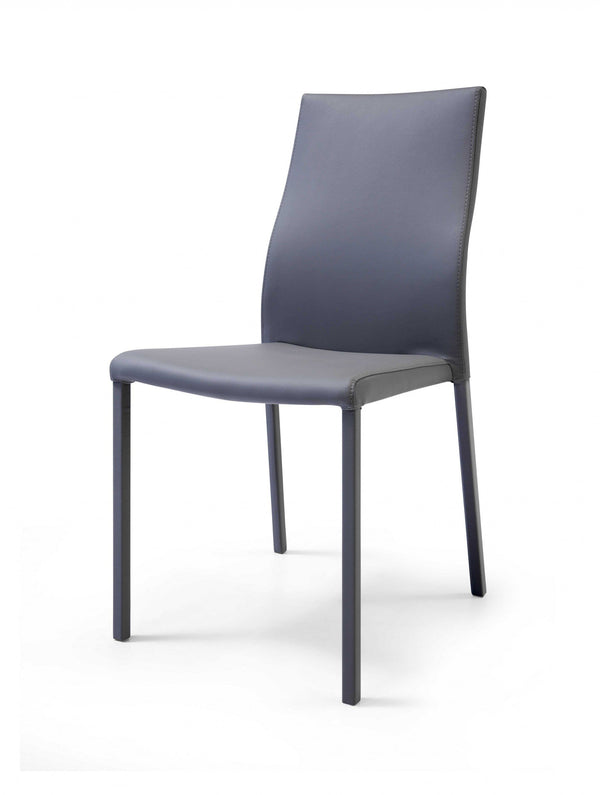 Chairs Modern Dining Chairs - 22" X 17" X 36" Gray Faux Leather / Metal Dining Chair HomeRoots