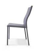 Chairs Modern Dining Chairs - 22" X 17" X 36" Gray Faux Leather / Metal Dining Chair HomeRoots