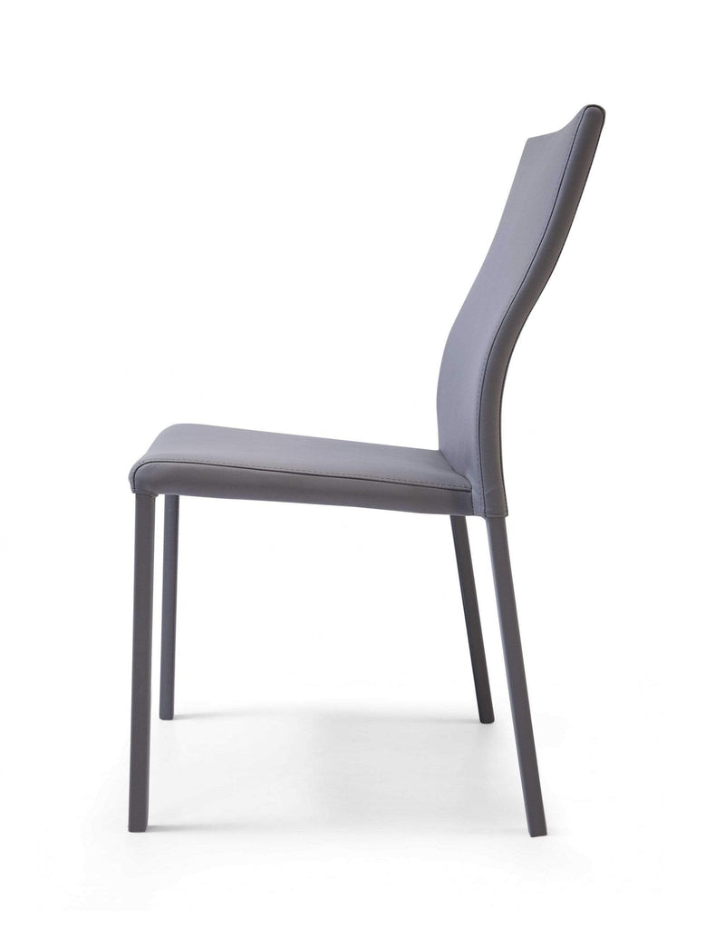 Chairs Modern Dining Chairs - 22" X 17" X 36" Gray Faux Leather / Metal Dining Chair HomeRoots