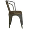 Chairs Modern Dining Chairs - 22" x 19" x 32" Leather Stonewash Brown Leather and Grey Metal Nostalgic Modern Dining Chair HomeRoots