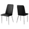 Chairs Modern Dining Chairs - 33" x 36" x 74" Black, Foam, Metal, Leather-Look - Dining Chairs 2pcs HomeRoots