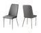 Chairs Modern Dining Chairs - 33" x 36" x 74" Grey, Foam, Metal, Leather-Look - Dining Chairs 2pcs HomeRoots