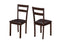Chairs Modern Dining Chairs - 38" x 33.5" x 70.5" Cappuccino, Solid Wood, Foam, Veneer, Leather-Look - Dining Chair 2pcs HomeRoots
