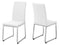 Chairs Modern Dining Chairs - 39'.5" x 34" x 76" White, Foam, Metal, Leather-Look - Dining Chairs 2pcs HomeRoots