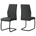 Chairs Modern Dining Chairs - 40'.5" x 34'.5" x 77'.5" Grey, Black, Foam, Metal, Leather-Look - Dining Chairs 2pcs HomeRoots