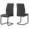 Chairs Modern Dining Chairs - 40'.5" x 34'.5" x 77'.5" Grey, Black, Foam, Metal, Leather-Look - Dining Chairs 2pcs HomeRoots