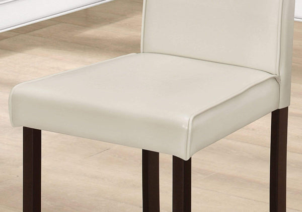Chairs Modern Dining Chairs - 44'.5" x 35'.5" x 72" Ivory, Foam, Solid Wood, Leather-Look - Dining Chairs 2pcs HomeRoots