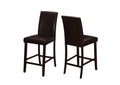 Chairs Modern Dining Chairs - 45" x 35'.5" x 80" Brown, Leather-Look, Counter height - 2pcs Dining Chair HomeRoots