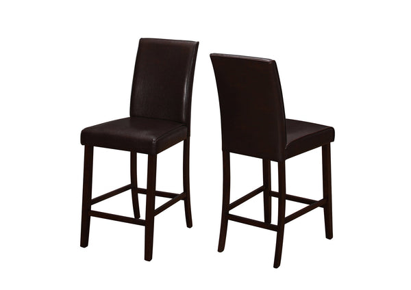 Chairs Modern Dining Chairs - 45" x 35'.5" x 80" Brown, Leather-Look, Counter height - 2pcs Dining Chair HomeRoots