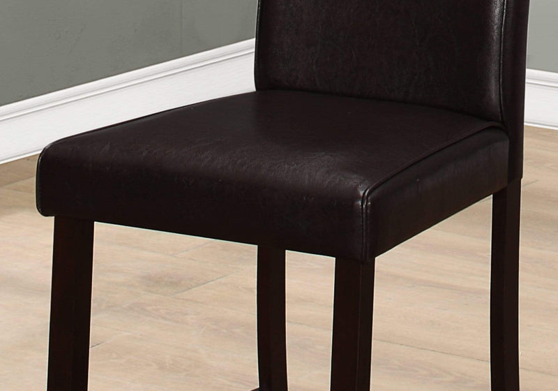 Chairs Modern Dining Chairs - 45" x 35'.5" x 80" Brown, Leather-Look, Counter height - 2pcs Dining Chair HomeRoots