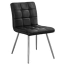 Chairs Modern Dining Chairs - 47" x 37" x 63" Black, Foam, Metal, Polyurethane, Leather-Look - Dining Chairs 2pcs HomeRoots