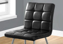 Chairs Modern Dining Chairs - 47" x 37" x 63" Black, Foam, Metal, Polyurethane, Leather-Look - Dining Chairs 2pcs HomeRoots