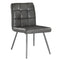 Chairs Modern Dining Chairs - 47" x 37" x 63" Grey, Foam, Metal, Polyurethane, Leather-Look - Dining Chairs 2pcs HomeRoots