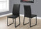Chairs Modern Dining Chairs - Two 38" Black Leather Look, Foam, and Metal Dining Chairs HomeRoots