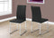 Chairs Modern Dining Chairs - Two 39.5" Leather Look, Foam, and Chrome Metal Dining Chairs HomeRoots