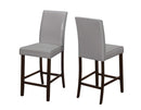 Chairs Modern Dining Chairs - Two 40" Grey Leather Look, Solid Wood, and MDF Counter Height Dining Chairs HomeRoots