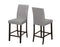 Chairs Modern Dining Chairs - Two 40" Grey Leather Look, Solid Wood, and MDF Counter Height Dining Chairs HomeRoots