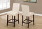 Chairs Modern Dining Chairs - Two 40" Ivory Leather Look, Solid Wood, and MDF Counter Height Dining Chairs HomeRoots