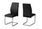 Chairs Modern Dining Chairs - Two 77.5" Black Leather Look, Chrome Metal, and Foam Dining Chairs HomeRoots