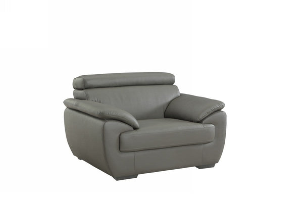 Chairs Modern Leather Chair - 32-38" Captivating Grey Leather Chair HomeRoots