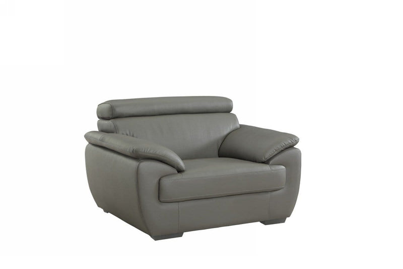 Chairs Modern Leather Chair - 32-38" Captivating Grey Leather Chair HomeRoots