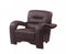 Chairs Modern Leather Chair - 33" Glamorous Brown Leather Chair HomeRoots