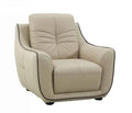 Chairs Modern Leather Chair - 36" Elegant Beige Leather Chair HomeRoots