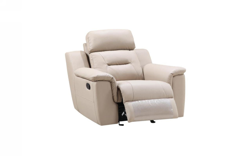 Chairs Modern Leather Chair - 41" Fascinating Beige Leather Chair HomeRoots