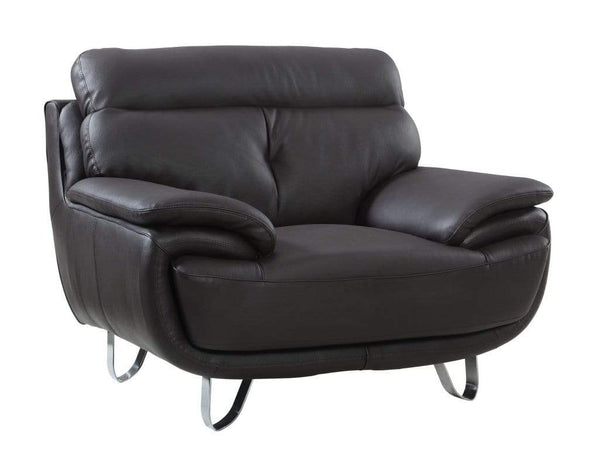 Chairs Modern Leather Chair - 44" Fascinating Brown Leather Chair HomeRoots