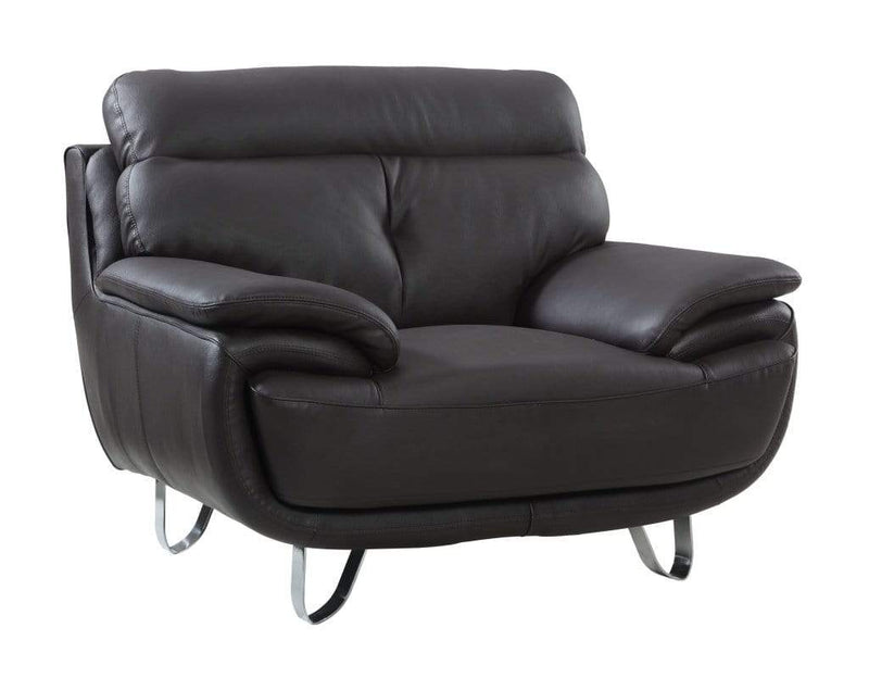 Chairs Modern Leather Chair - 44" Fascinating Brown Leather Chair HomeRoots