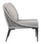 Chairs Modern Lounge Chair - 25.2" x 30.7" x 31.5" Black & Dark Gray, Sunproof Fabric, Steel & Rope, Lounge Chair HomeRoots