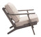 Chairs Modern Lounge Chair - 28.9" x 37.4" x 31.9" Beige & Dark Brown, Poly Blend, Rubber Wood, Lounge Chair HomeRoots