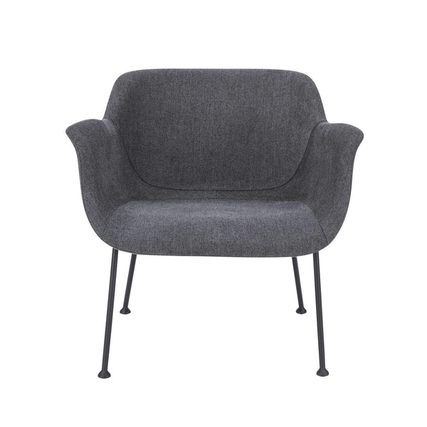 Chairs Modern Lounge Chair - 30.32" X 25.2" X 28.75" Dark Gray Fabric Lounge Chair HomeRoots