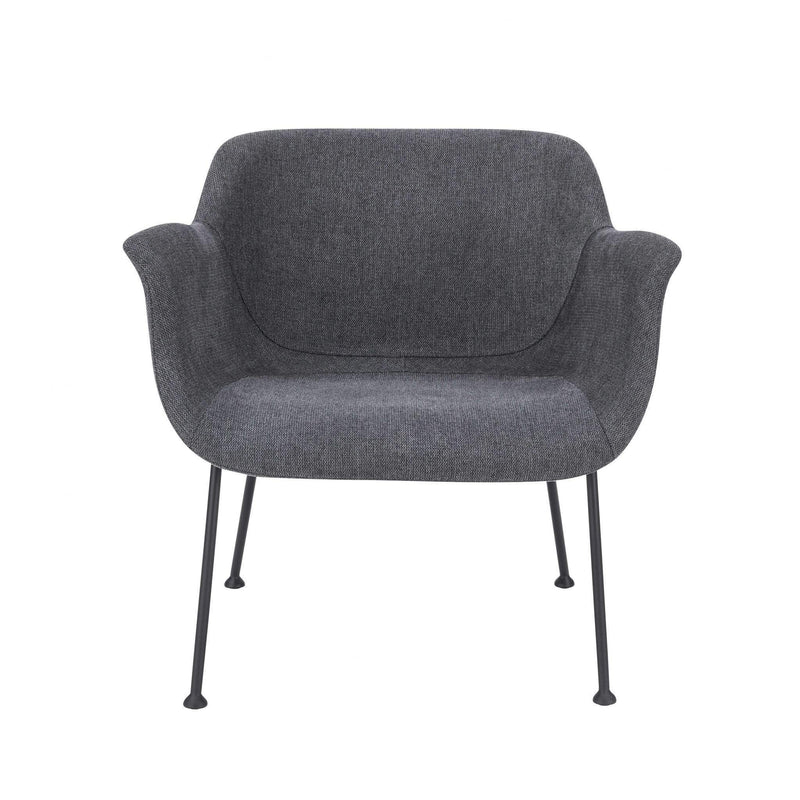 Chairs Modern Lounge Chair - 30.32" X 25.2" X 28.75" Dark Gray Fabric Lounge Chair HomeRoots