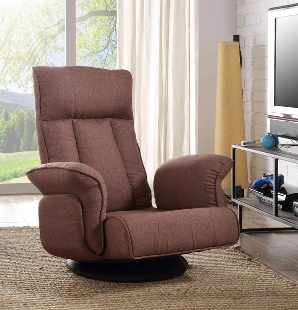 Chairs Modern Lounge Chair - 30" X 33" X 33" Chocolate Fabric Youth Game Chair HomeRoots
