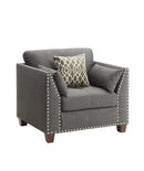 Chairs Modern Lounge Chair - 34" X 31" X 35" Light Charcoal Linen Chair HomeRoots