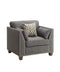 Chairs Modern Lounge Chair - 34" X 31" X 35" Light Charcoal Linen Chair HomeRoots