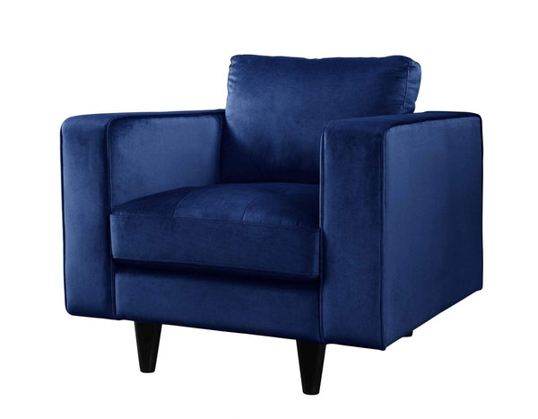 Chairs Modern Lounge Chair - 37" X 38" X 35" Navy Velvet Chair HomeRoots