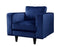 Chairs Modern Lounge Chair - 37" X 38" X 35" Navy Velvet Chair HomeRoots