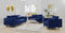 Chairs Modern Lounge Chair - 37" X 38" X 35" Navy Velvet Chair HomeRoots