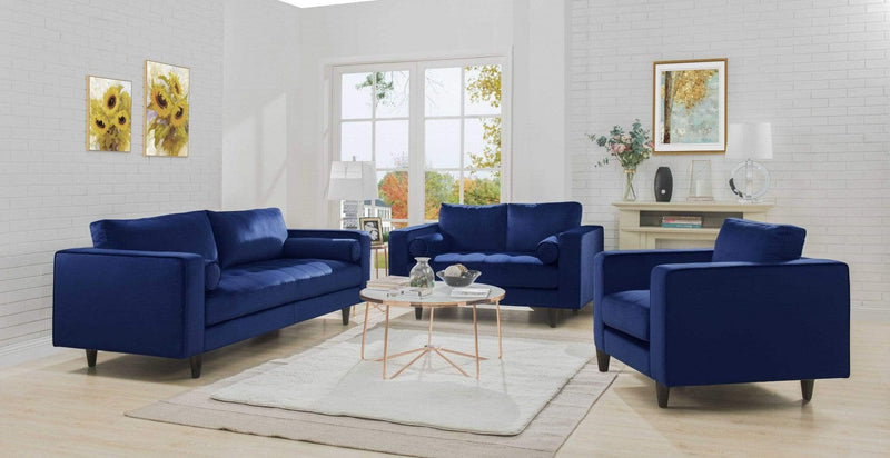 Chairs Modern Lounge Chair - 37" X 38" X 35" Navy Velvet Chair HomeRoots