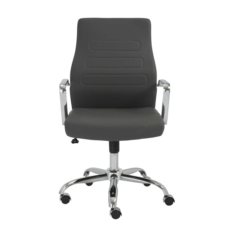 Chairs Modern Office Chair - 23.23" X 24.41" X 38.98" Low Back Office Chair in Gray with Chromed Steel Base HomeRoots
