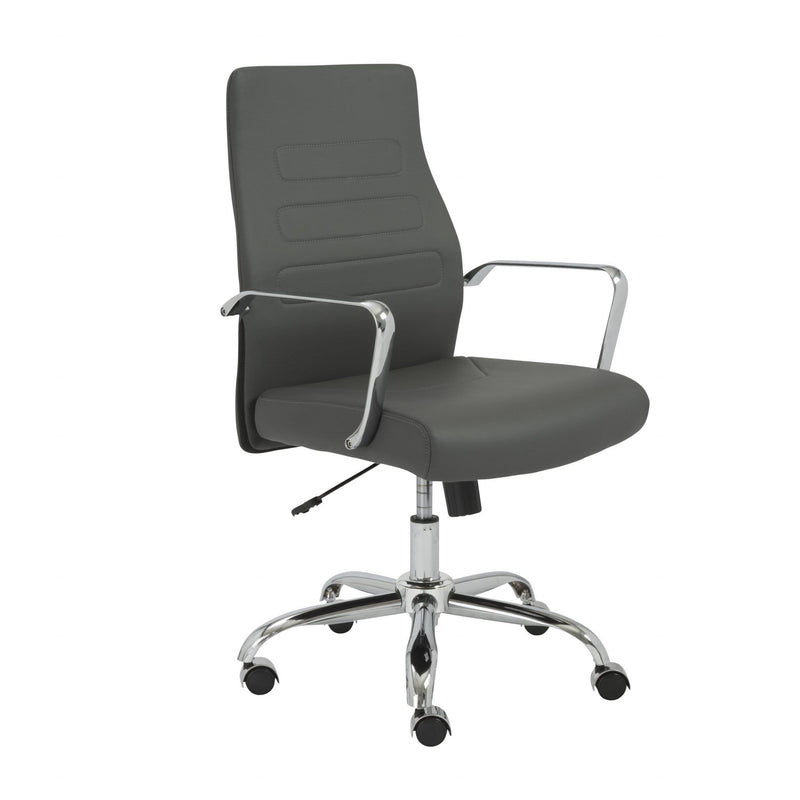 Chairs Modern Office Chair - 23.23" X 24.41" X 38.98" Low Back Office Chair in Gray with Chromed Steel Base HomeRoots
