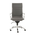 Chairs Modern Office Chair - 26.38" X 25.60" X 45.08" High Back Office Chair in Gray with Chromed Steel Base HomeRoots