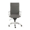 Chairs Modern Office Chair - 26.38" X 25.60" X 45.08" High Back Office Chair in Gray with Chromed Steel Base HomeRoots