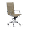 Chairs Modern Office Chair - 26.38" X 25.60" X 45.08" High Back Office Chair in Taupe with Chromed Steel Base HomeRoots