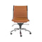 Chairs Modern Office Chair - 26.38" X 25.99" X 38.19" Armless Low Back Office Chair in Cognac with Chrome Base HomeRoots